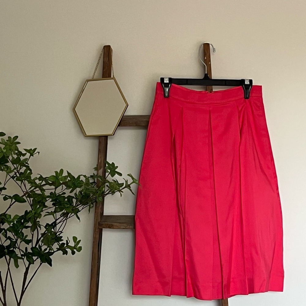 J Crew Size 0 Pink A-Line Midi Skirt